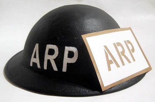 British helmet stencil arp - british,