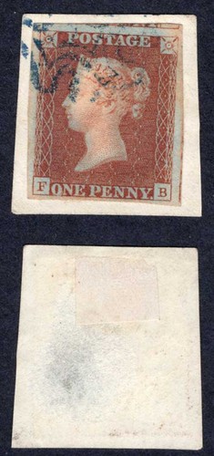 1841 penny red black - penny, (fb)
