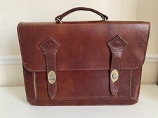 Vintage Brown Leather Doctors Bag " Vrai Cuir Hellal Lotfi" Laptop Satchel