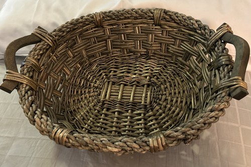 Boho olive green wicker - wicker, bamboo