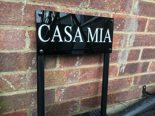 Freestanding modern house sign - freestanding,