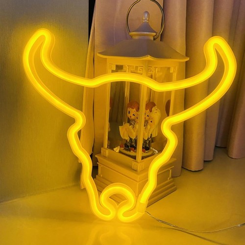 Cow neon sign led cute - led, western