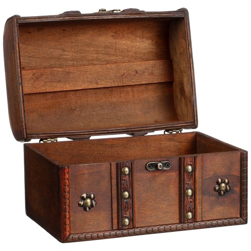 Medium wooden treasure chest - treasure,