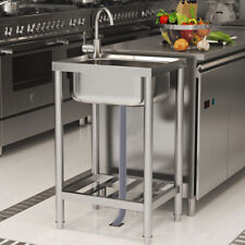 Stainless Steel Sink with Faucet Catering Kitchen Sinks Single Bowl Drainer Unit