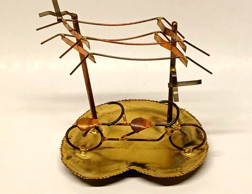 Torch cut copper bicycle - copper, and