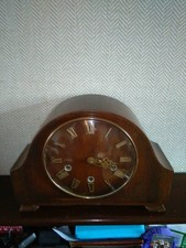 SMITHS  WESTMINSTER CHIME 8 DAY MANTLE CLOCK WORKING  KEY & INSTRUCTIONS V G C
