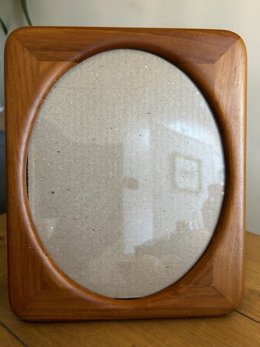 Vintage large teak wood curved - large,