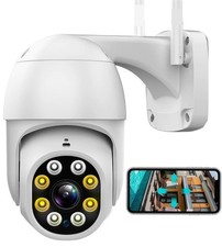 JORTAN Outdoor WiFi CCTV Camera 360° PTZ, Color Night Vision, Floodlight, Audio
