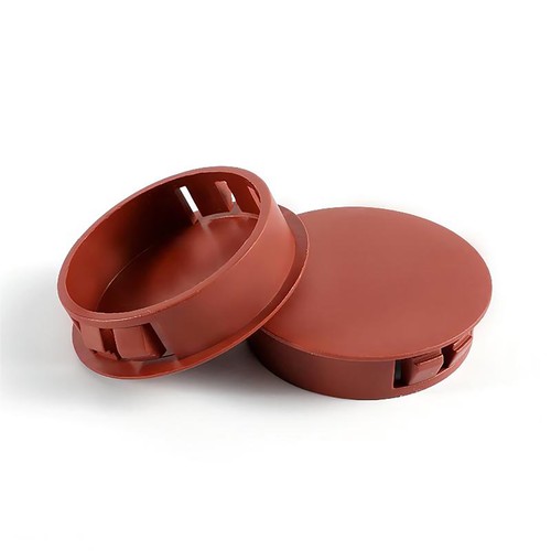Round plastic red brown - round,