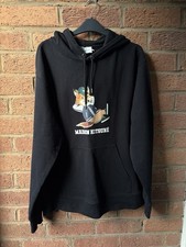 Maison Kitsune Men’s Chillax Fox Big Logo Hoodie Black Size Large L