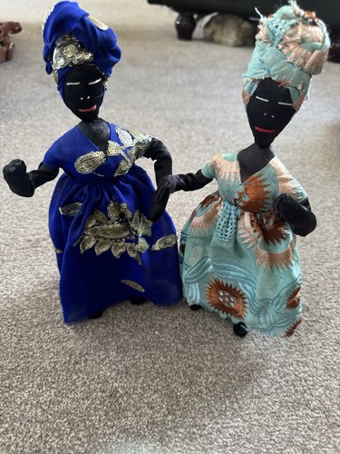 African fabric dolls - african,
