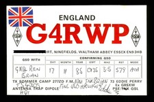 1 x QSL Card Radio UK G4RWP