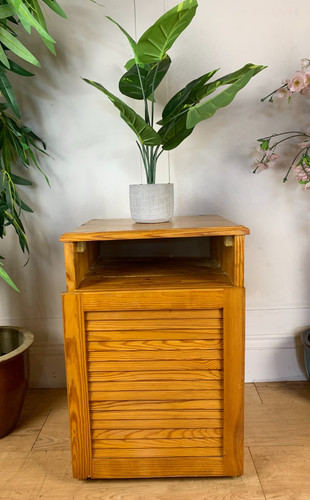 Vintage pine wooden bedside - vintage,