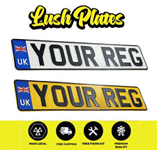 Road legal Pressed Metal Aluminium Number Plates - UK UNION JACK BLUE BADGE