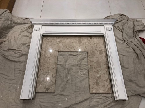 Wooden fire surround with - wooden,