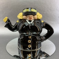 Rare Carlton Ware England Black Meter Maid Woman Teapot Tea Mint Vintage