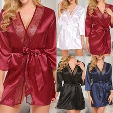 Womens Lace Sexy Silk Satin