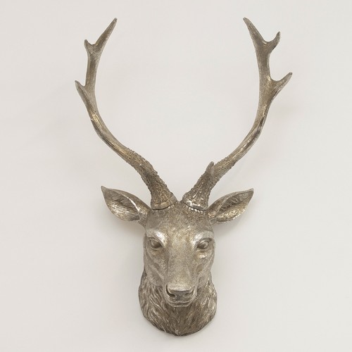 Silver stag head wall decor - wall,