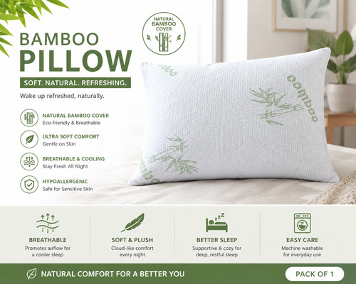 Bamboo memory foam pillow - bamboo,