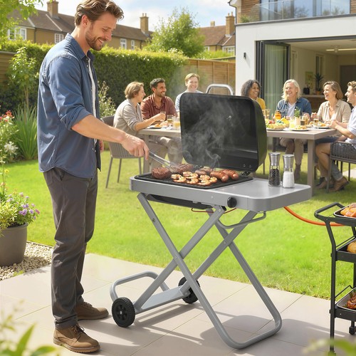 Foldable gas bbq grill with - foldable,
