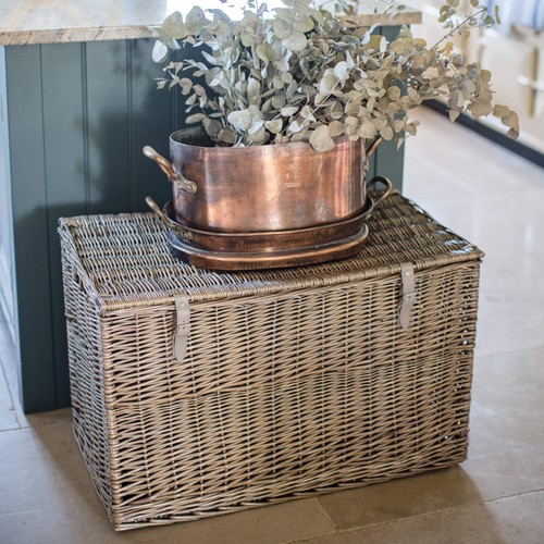 Light grey wicker storage - grey,