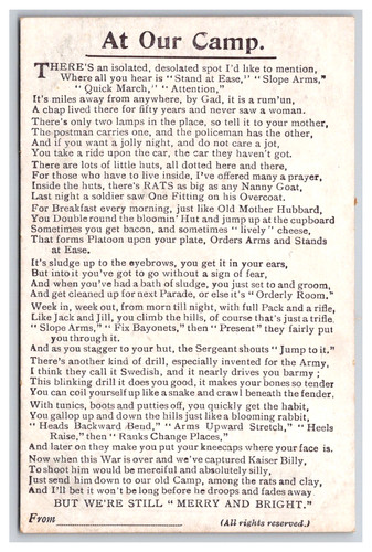 Postcard ww1 poem - ww1,