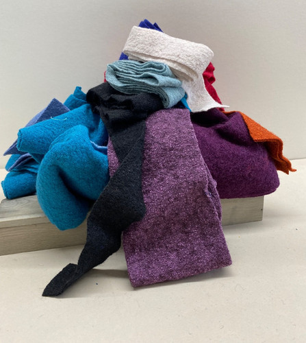 Boiled wool viscose scraps - boiled,