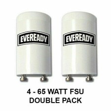 Pack of 2 EVEREADY Fluorescent Starter 4-65W FSU 220-240V Tube Start FS-U
