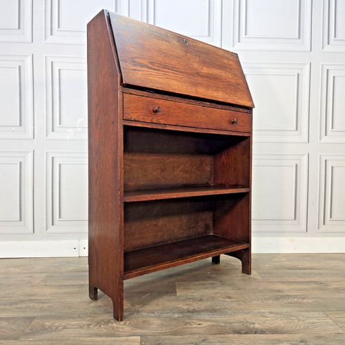 Antique oak bureau bookcase - oak,