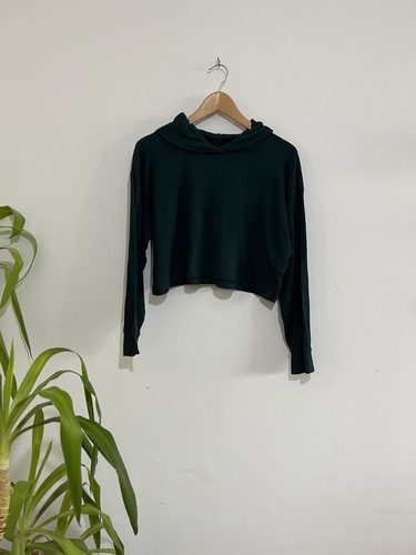 Hollister green ribbed cropped - hollister,