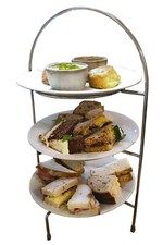 CHEF-HUB SILVER COLOUR AFTERNOON TEA CAKE STAND BIRTHDAY WEDDING PARTY  3 SIZES