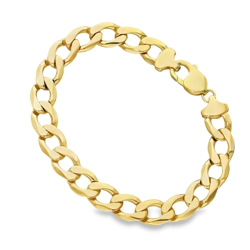 9ct yellow gold curb bracelet - yellow,