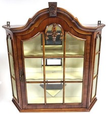 Vintage Dutch Walnut Wood 28" Wall Display Cabinet BD859