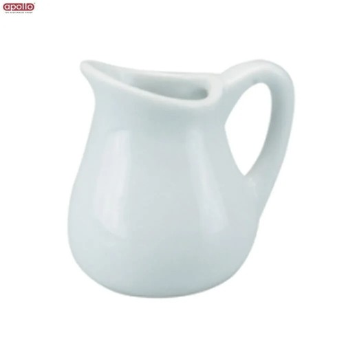 White ceramic milk jug - white,