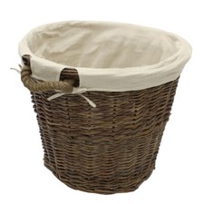 JVL Medium Log Basket with Liner and Rope Handles - Dark Willow