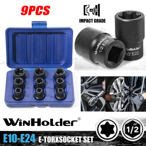 9pc torx impact socket set - e,