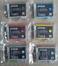 6x Genuine Epson. T0801 T0802 T0803 T0804 T0805 T0806 Ink Cartridges T0807