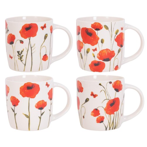 Set poppy floral design - set, of