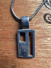 Antique Quality Abstract Cubism Charles Renny Mackintosh Silver Pendant & Chain