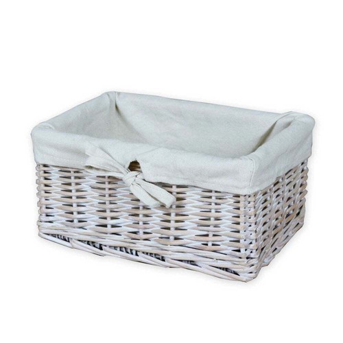 Small white storage basket - small,
