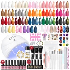 Gel Nail Polish Set with Lamp Starter Kit, 52Pcs Nail Kit 23 Colours