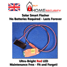 Solar Dummy Alarm Box Smart Red LED Flasher Solar Fits ALL Boxes DIY Install