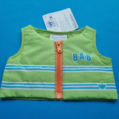 Build bear green life jacket - green,
