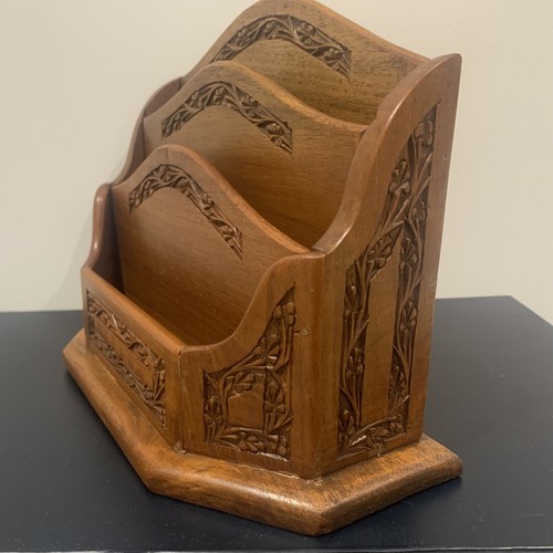 Vintage carved wooden letter - wooden,