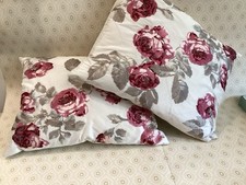 Laura Ashley Cassis roses Embroidered Cushions Covers 50x40Pair feather inserts 