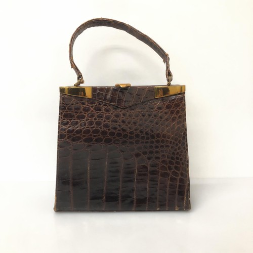 Vintage crocodile top handle - vintage,