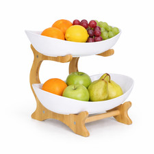 Fruit Bowl 2-Tier White Fruit