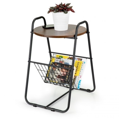 Side table magazine rack shelf - side,