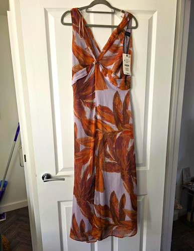 Zara brown purple floral midi - zara,