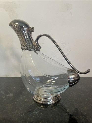 Silver plated glass - glass, claret